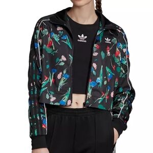 Adidas Floral Cropped Track Jacket,  Size Small
